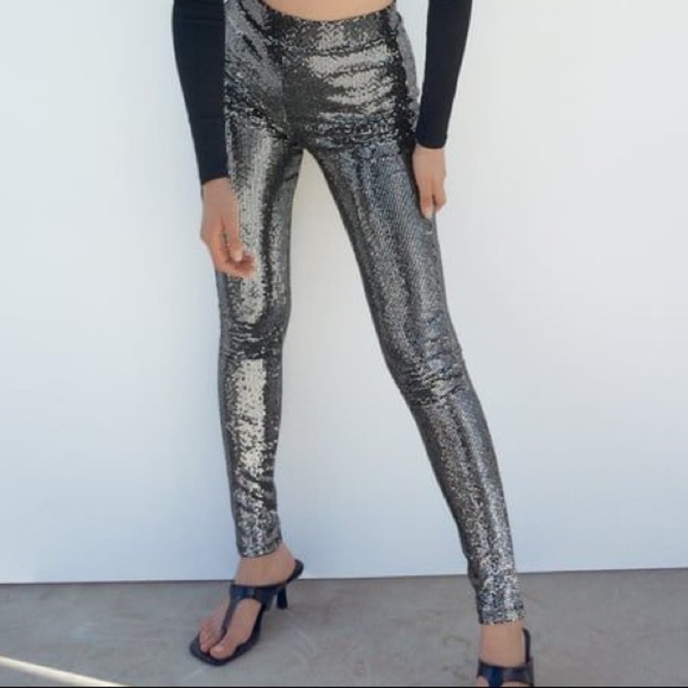 NWT Zara silver leggings — free shipping!